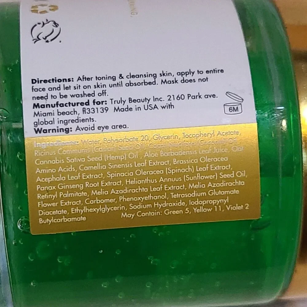 Truly Beauty Hemp Jelly Anti Blemish Face Mask Clean Skin Care 4 oz 120ml New